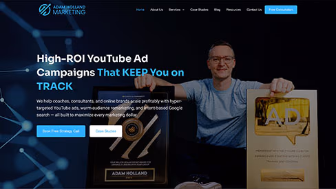 Adam holland marketing website screenshot