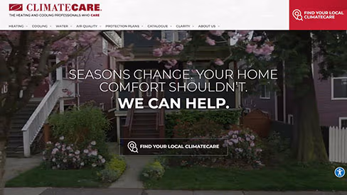 climate care website screenshot