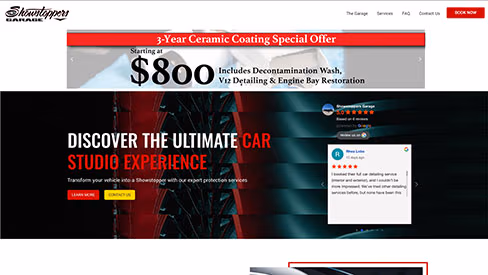 show stoppers garage website screenshot
