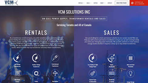Vcm solution website screenshot